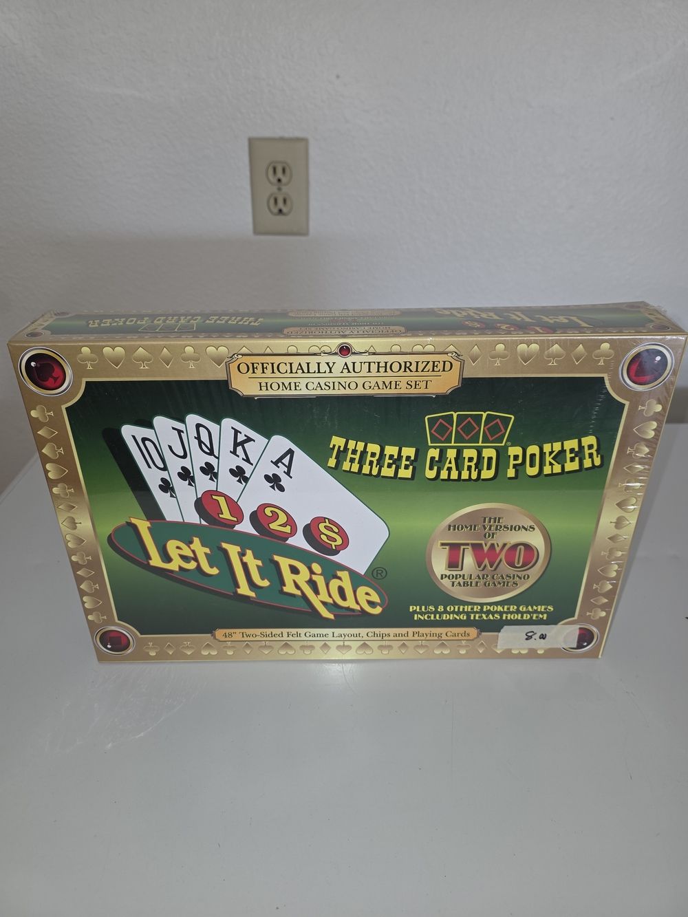 Let It Ride Three Card Poker Home Casino Game Set - Green